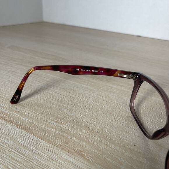 Ray-Ban RB5228 5628 Eyeglasses Red Tortoise Shell Frames Only 55-17-140 - Picture 4 of 8